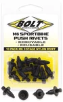 BOLT M6 Nylon Rivet Kit - 50-Piece Push Rivet Pins for ATV, Motorcycle & Car