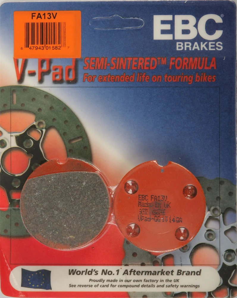 EBC Brakes FA13V V-Series Semi-Sintered Brake Pads - High-Performance Motorcycle Brake Pads