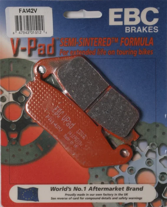 EBC Brakes FA142V V-Series Semi-Sintered Brake Pads - High-Performance Motorcycle Brake Pads