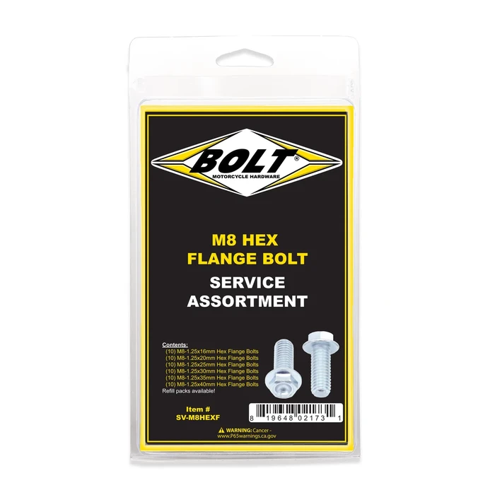 BOLT - SV-M8HEXF - M8 10mm Hex Flange Bolts