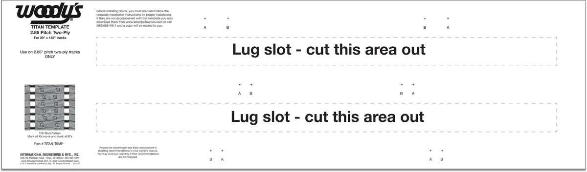 WOODYS - TITAN-TEMP - Titan Studding Template