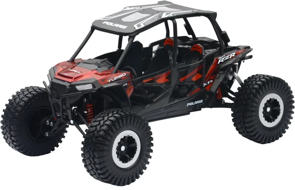 NEW-RAY 57976B 1:18 Scale Die-Cast UTV Replica - Durable Red Polaris RZR 4 Turbo XP Model for Off-Road Enthusiasts