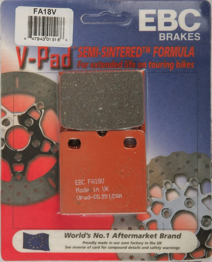EBC FA18V V-Series Brake Pads - Semi-Sintered High-Performance Motorcycle Brake Pads