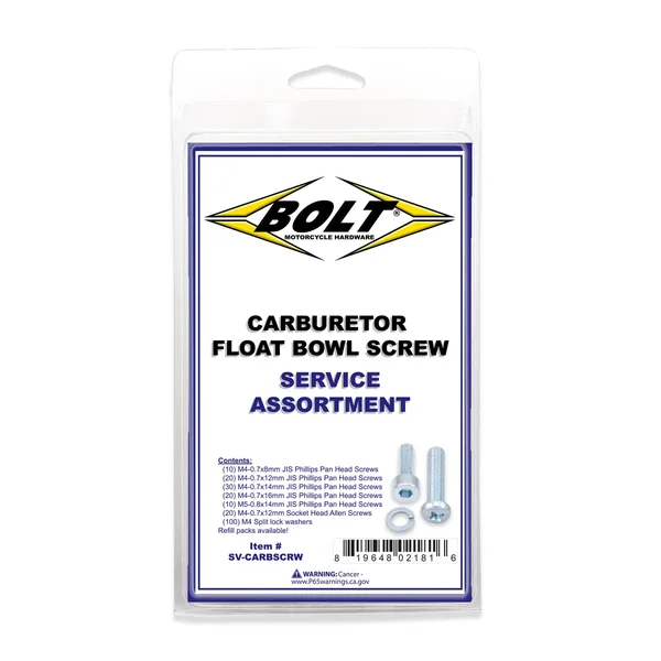 BOLT - SV-CARBSCRW - Carburetor Float Bowl Screw 210/PK