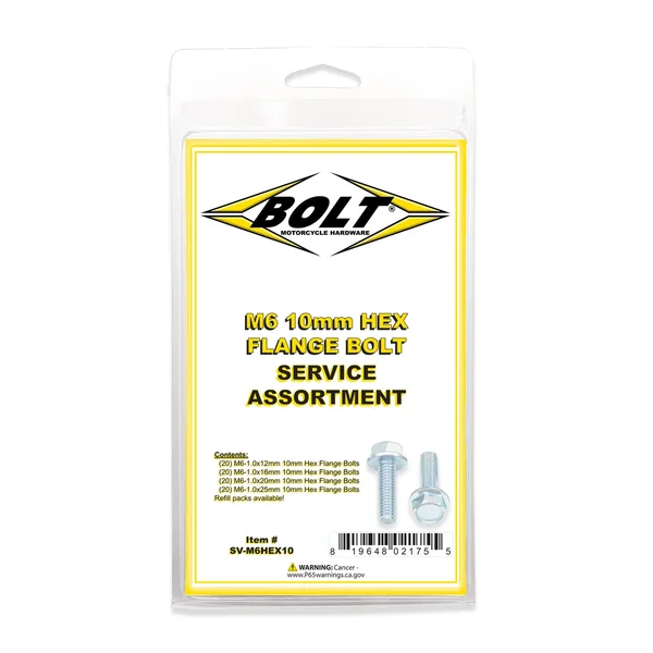 BOLT - SV-M6HEX10 - M6 10mm Hex Flange Bolts