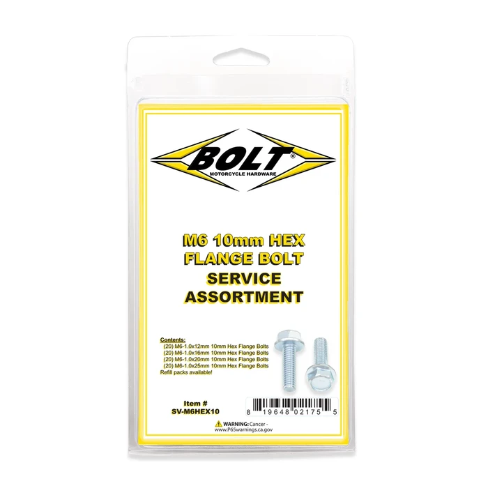 BOLT - SV-M6HEX10 - M6 10mm Hex Flange Bolts