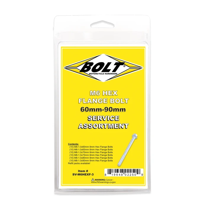 BOLT - SV-M6HEXF-3 - M6 8mm Hex Head Flange Bolts