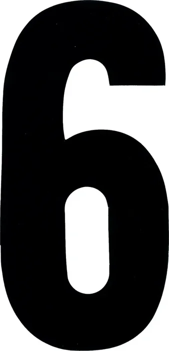 DIRT DIGITS XT63W-6 Competition-Approved Adhesive Stick-On Number Decals for Dirt Bikes & ATVs