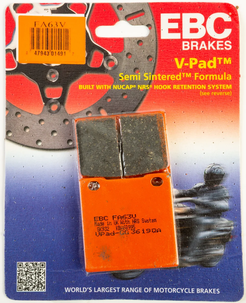 EBC FA63V Semi-Sintered Brake Pads – High-Performance Brakes for Street & Dirt Bikes