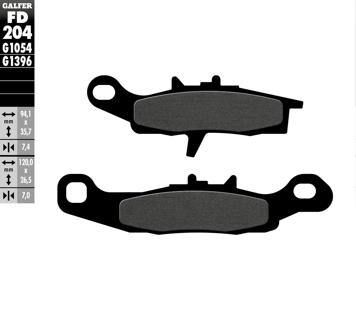 GALFER - FD204G1054 - G-Semi-Metallic Brake Pads