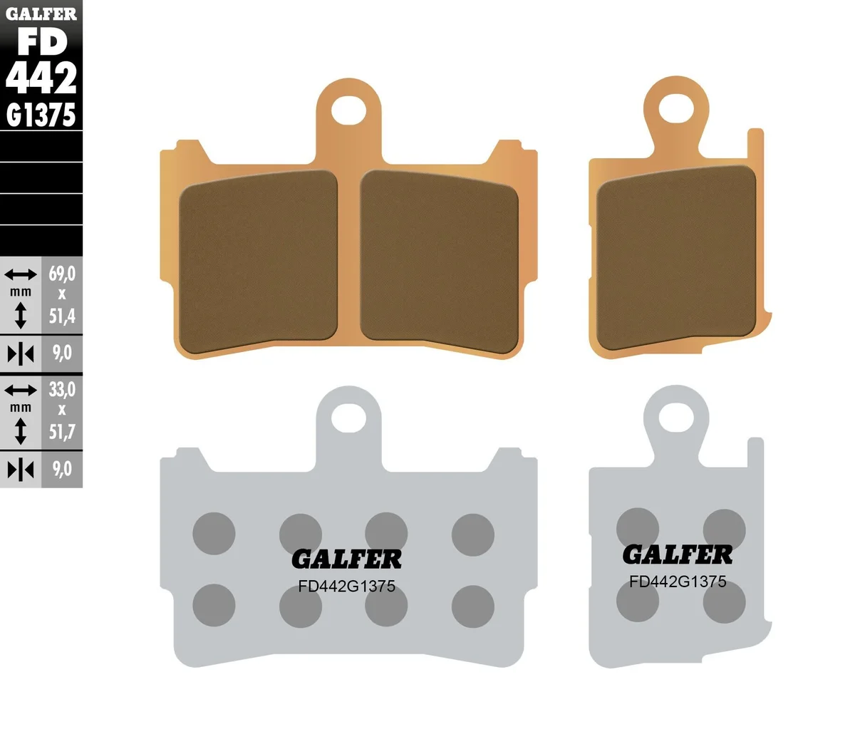 GALFER - FD442G1375 - HH Sintered Brake Pads