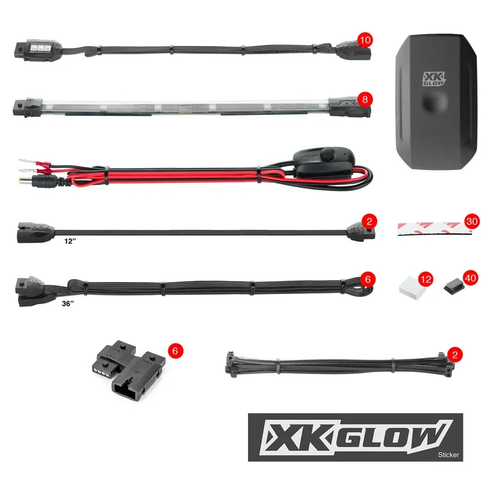 XK GLOW - KS-MOTO-ADVANCE - Chrome LED Accent Light Kit