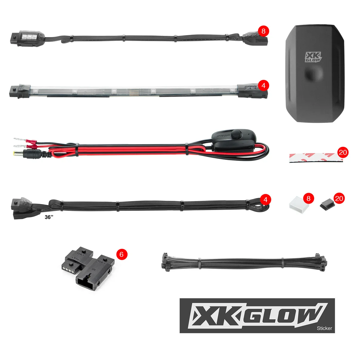 XK GLOW - KS-MOTO-STANDARD - Chrome LED Accent Light Kit