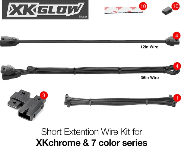 XK GLOW - XK-4P-WIRE-KIT-MOTO - Moto Extension Wire Kit