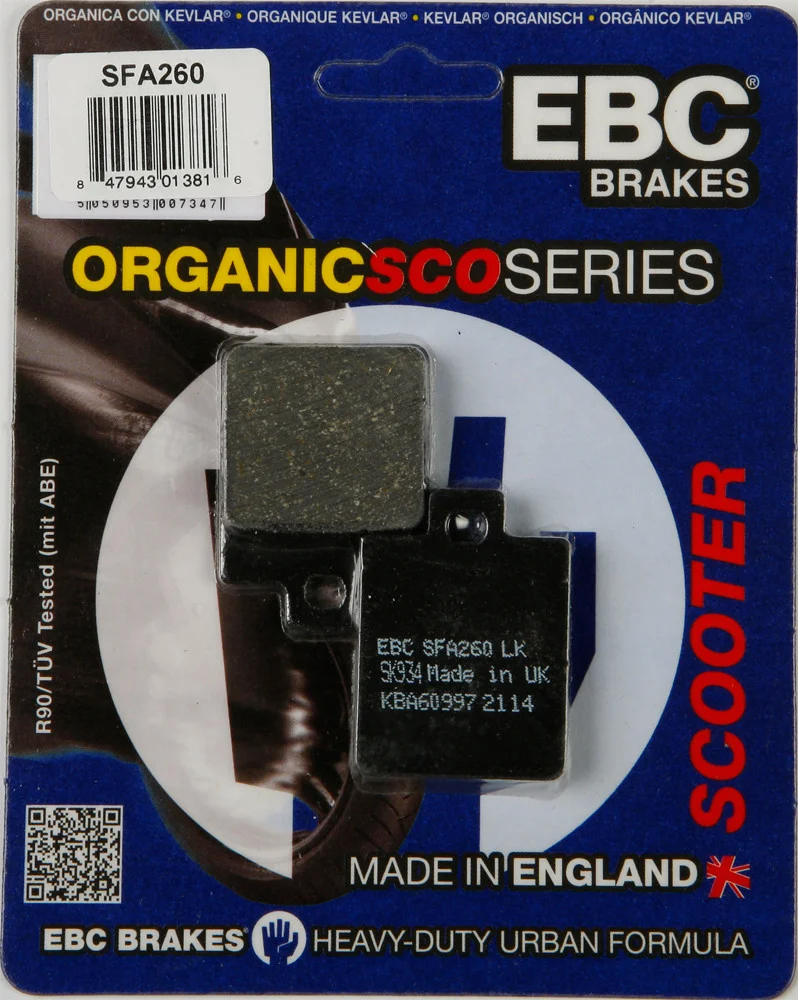 EBC SFA260 Organic Brake Pads - High-Performance Brakes for Street & Dirt Bikes
