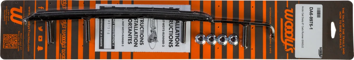 WOODYS DA6-9975 Dooly Carbide Runner - Dual Carbide Blades for Enhanced Ski Control & Durability