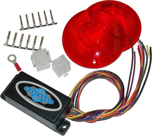 NAMZ CUSTOM CYCLE - ILL-02-RL-A - Run, Brake & Turn Signal Modules with Equalizer & Red Lens Kit
