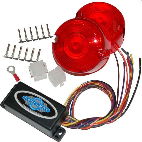 NAMZ CUSTOM CYCLE - ILL-02-RL-B - Run, Brake & Turn Signal Modules with Equalizer & Red Lens Kit