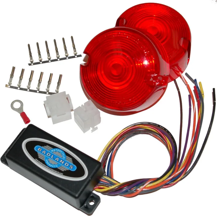 NAMZ CUSTOM CYCLE - ILL-02-RL-B - Run, Brake & Turn Signal Modules with Equalizer & Red Lens Kit