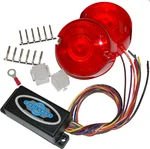NAMZ CUSTOM CYCLE - ILL-02-RL-B - Run, Brake & Turn Signal Modules with Equalizer & Red Lens Kit