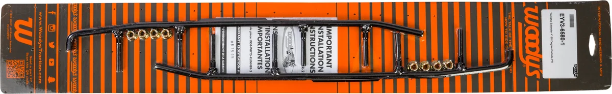 WOODYS EYV3-6580 4" Carbides & Runners - Durable Ski Components for Enhanced Performance