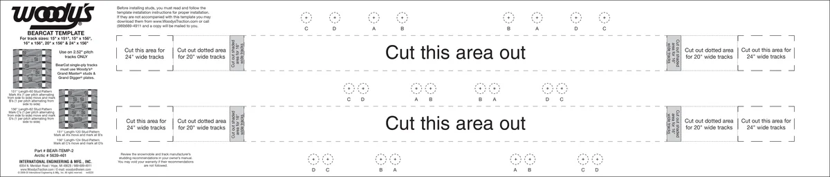WOODYS - BEAR-TEMP-2 - 2.52" Pitch Stud Template
