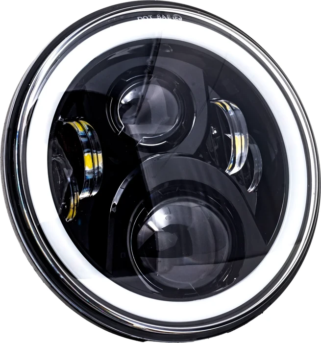 LETRIC LIGHTING CO - LLC-LHC-7DB - 7" LED Headlight Full Halo w/ Mount Adapter