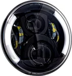 LETRIC LIGHTING CO - LLC-DHL-7TS - 7" LED DELUXE HDLGHT W TURNS BLACK W/ MNT ADAPTER