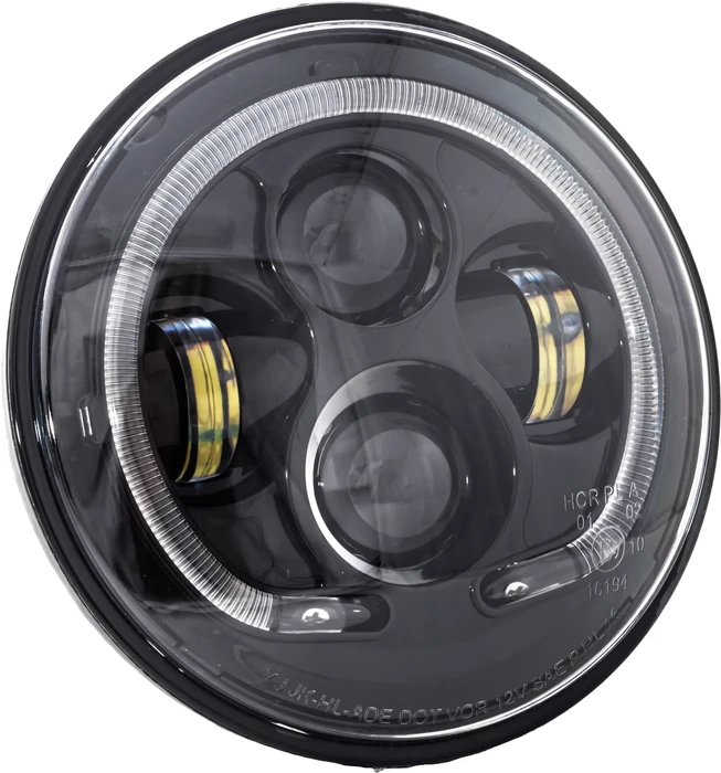 LETRIC LIGHTING CO - LLC-ILHP-7B - 7" LED HEADLIGHT BLACK HALO INDIAN