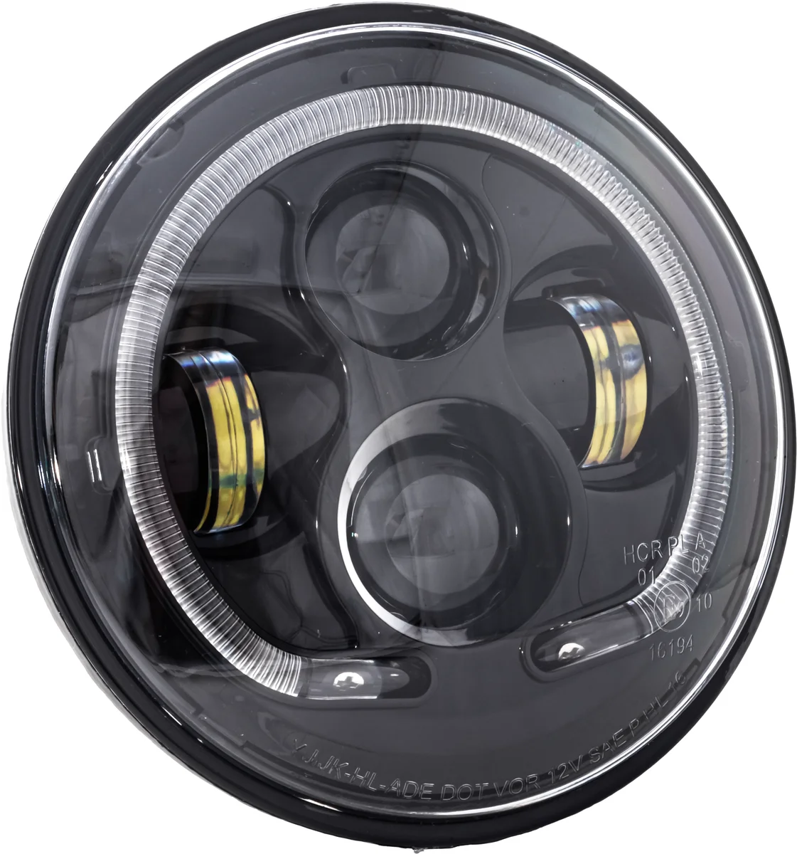 LETRIC LIGHTING CO - LLC-ILHP-7B - 7" LED HEADLIGHT BLACK HALO INDIAN