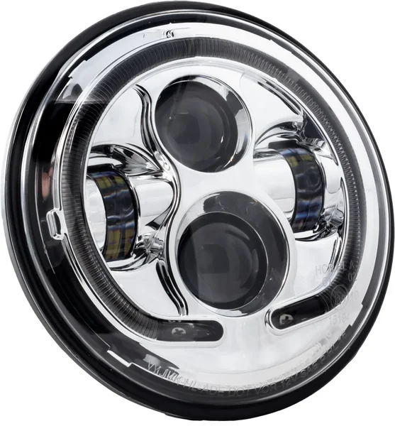 LETRIC LIGHTING CO - LLC-ILHP-7C - 7" LED HEADLIGHT BLACK HALO INDIAN