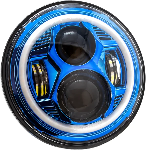 LETRIC LIGHTING CO - LLC-ICC-7B - 7" LED HEADLIGHT BLACK HALO INDIAN