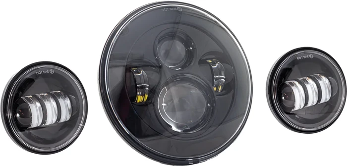 LETRIC LIGHTING CO - LLC-ILHK-7B - 7" LED Headlight w/ Pass Lamps