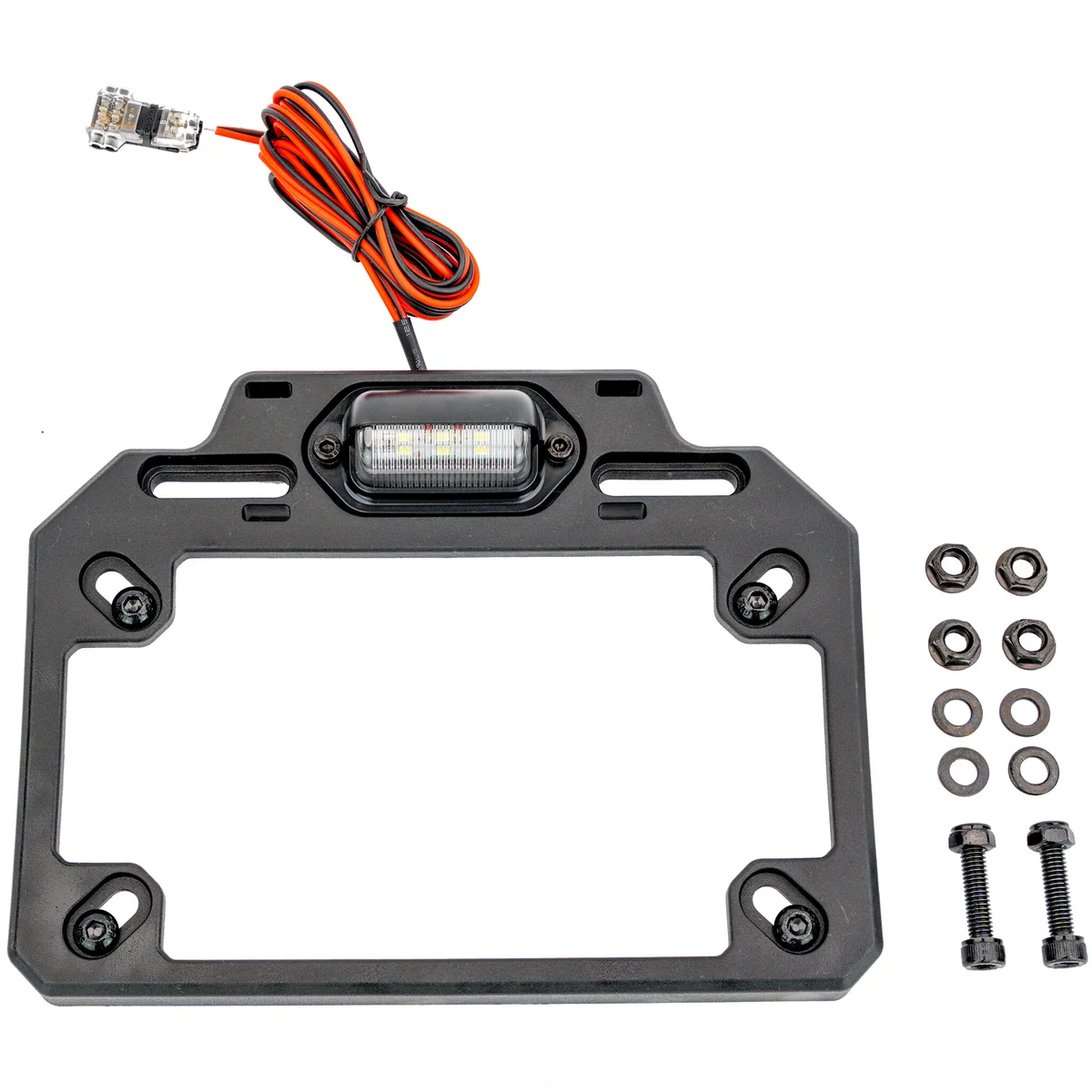ATV TEK Adjustable License Plate Bracket with LED Light - Durable Mounts/Brackets for Off-Road Vehicles