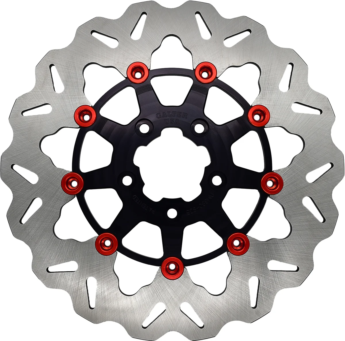 GBrakes - DF680CW-B-R - ROTOR 11.5" FLOATING WAVE FR BLACK/RED BUTTONS