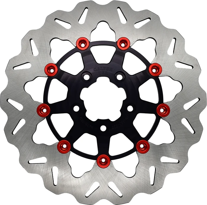 GBrakes - DF681CW-B-R - ROTOR 11.5" FLOATING WAVE RR BLACK/RED BUTTONS