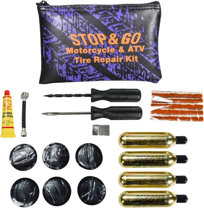 STOP & GO 1066 Motorcycle/ATV Tire Repair Kit – Quick Fix for On-the-Road Tires