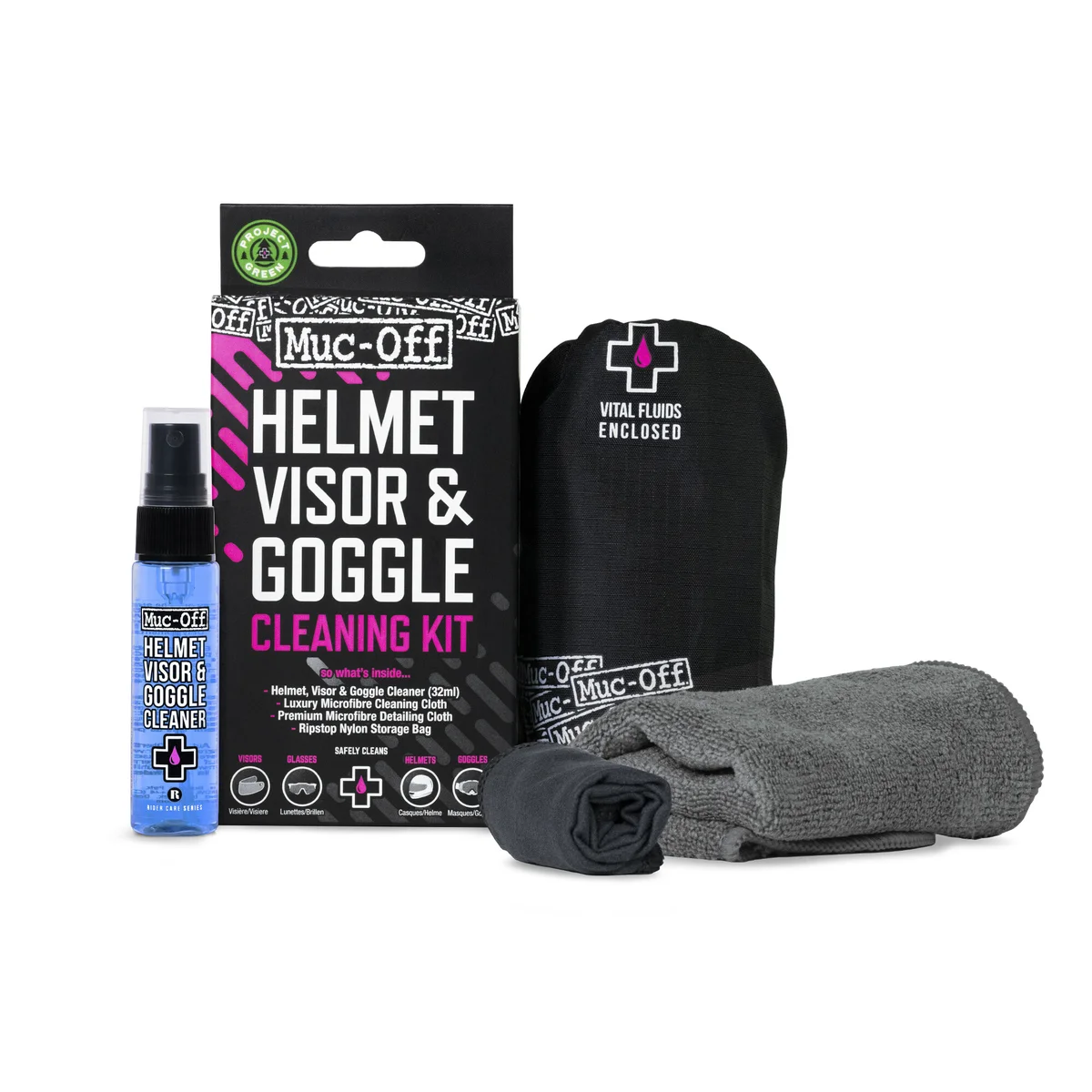 MUC-OFF - 20802 - Helmet Visor, Lens, Goggle Cleaning Kit