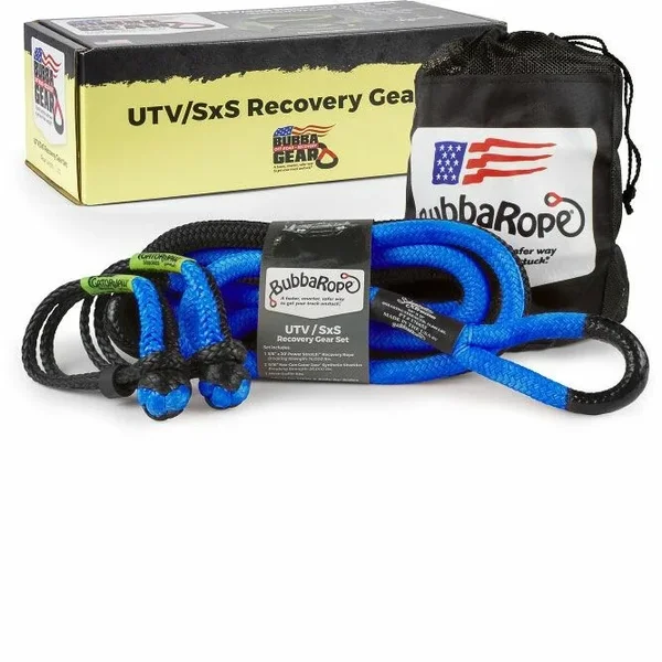 BUBBA ROPES 5/8" Power Stretch UTV Recovery Gear Set - 30ft Rope & Gator-Jaw Shackles
