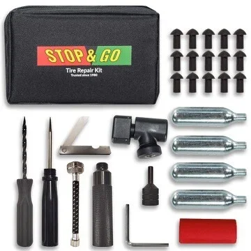 STOP & GO - 1001A - Pocket Tire Plugger Kit Plus CO2